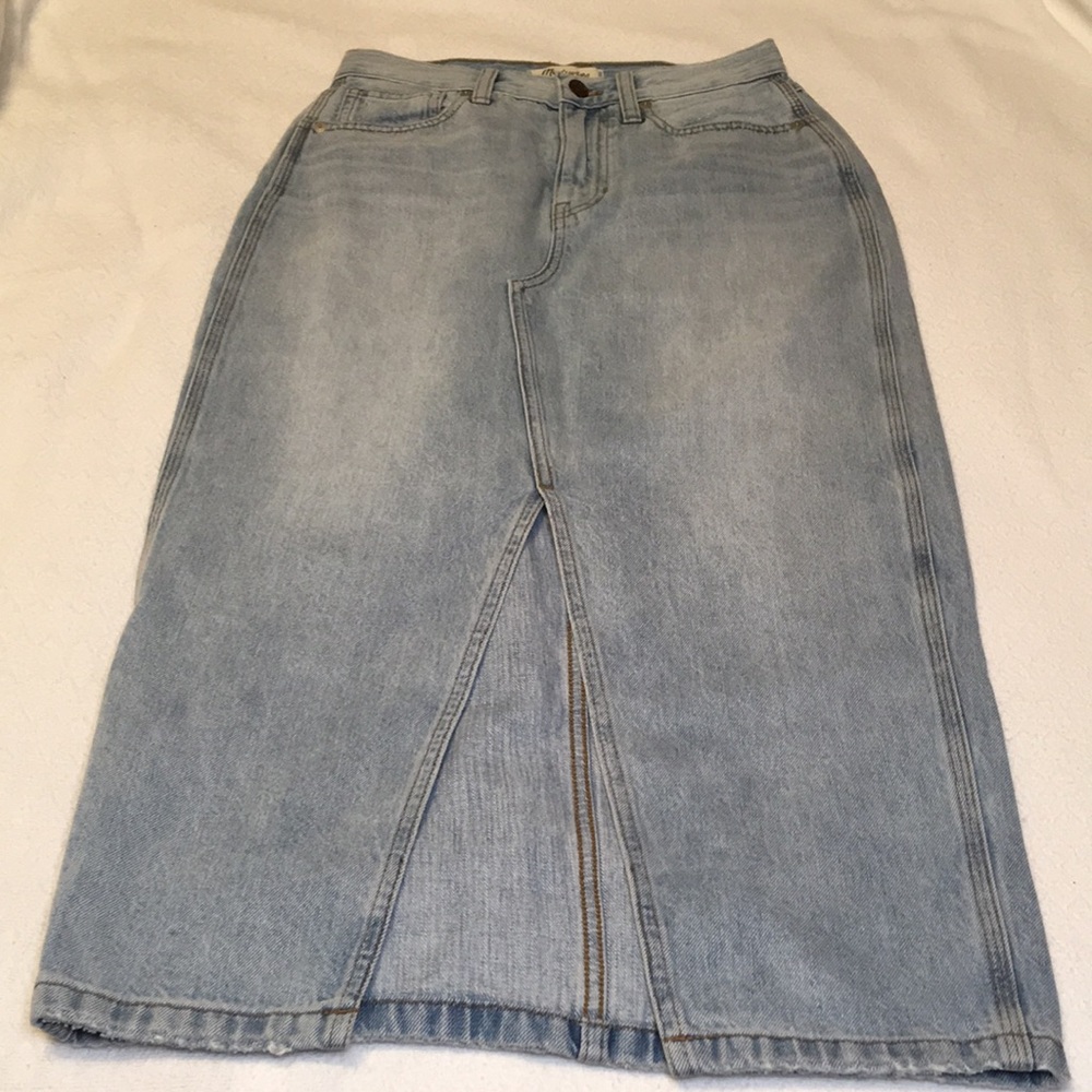 Madewell denim midi skirt